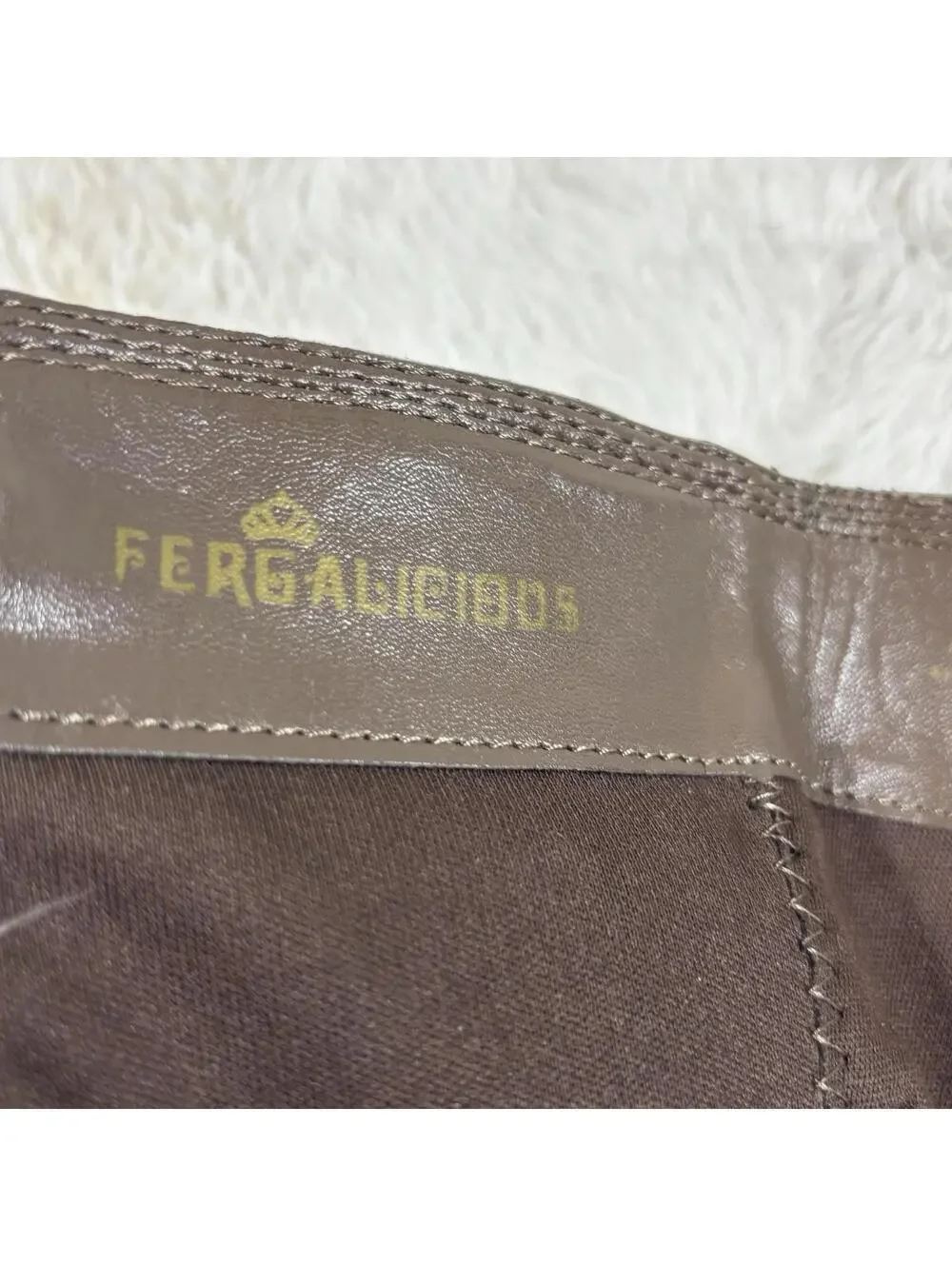 Fergalicious by Fergie Brown Wedge Knee High Boots Womens 7.5M Side Zip